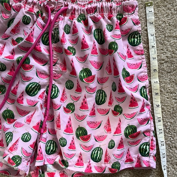 Happy Hour Watermelon Print Pink Green Swim Trunks Pull On Mens Small - Picture 7 of 7